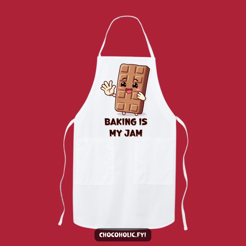 Funny Waving Chocolate Bar Apron: Cook Up Smiles - A Sweet Chef Gift