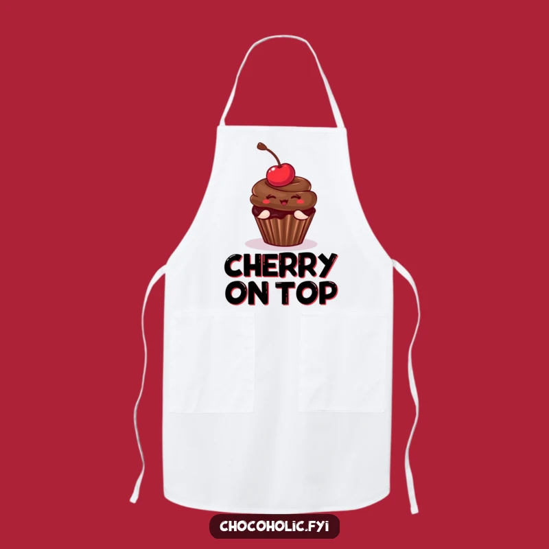 Funny Cupcake Cherry Pose Apron: Bake with Playful Style and a Funny Gift