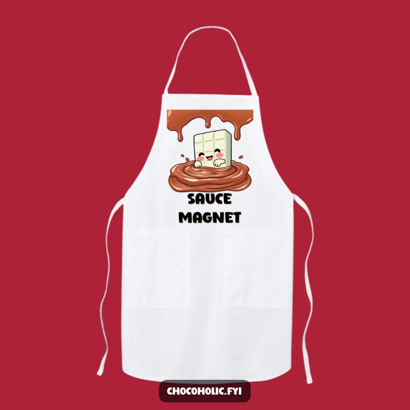 Funny Kawaii Chocolate Bar Chef Apron - Dive into Chocolate Sauce Fun