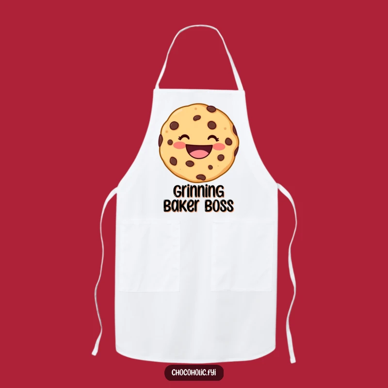 Funny Kawaii Cookie Grin Apron - Delightful Kitchen Character Wear