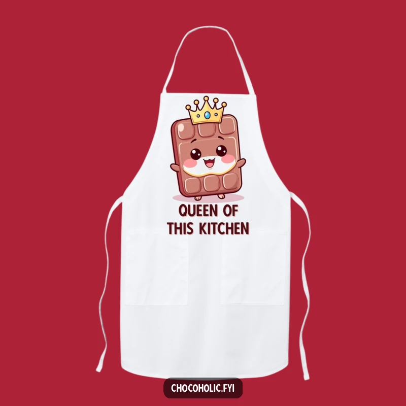 Funny Regal Chocolate Apron: Cook Like Royalty! Majestic Kawaii Crown Kitchen Gear. A fun gift.