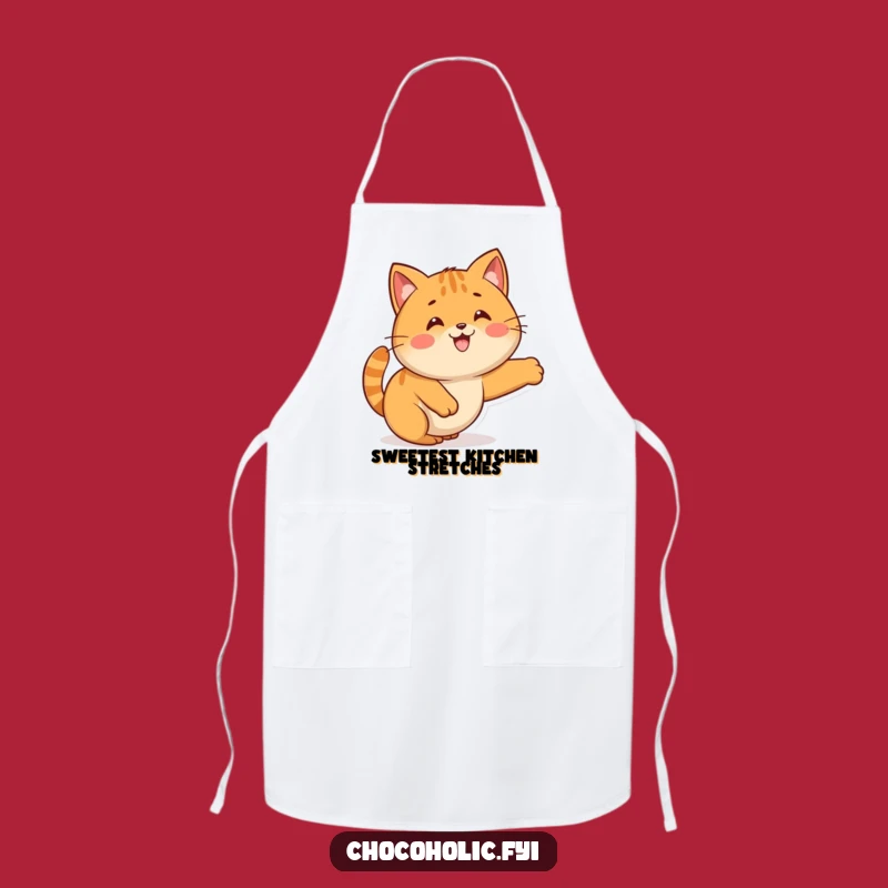Funny Kawaii Caramel Cat Stretch Apron: Cook Up Smiles in the Kitchen
