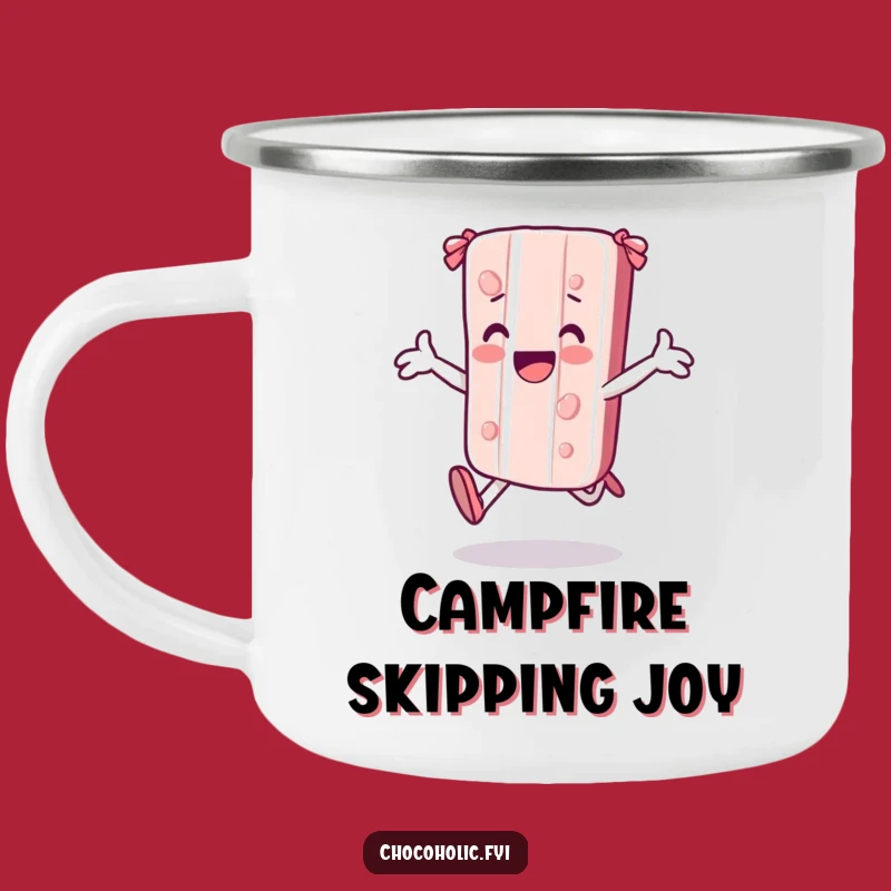 Funny Kawaii Candy Bar Skipping Camping Mug - Adventure Ready Character Cup