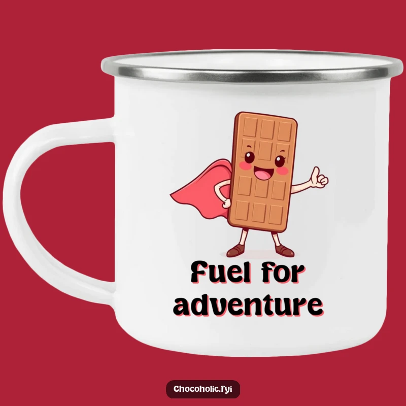 Funny Hero Chocolate Bar Camping Mug - Rugged & Brave Companion for Outdoor Adventures