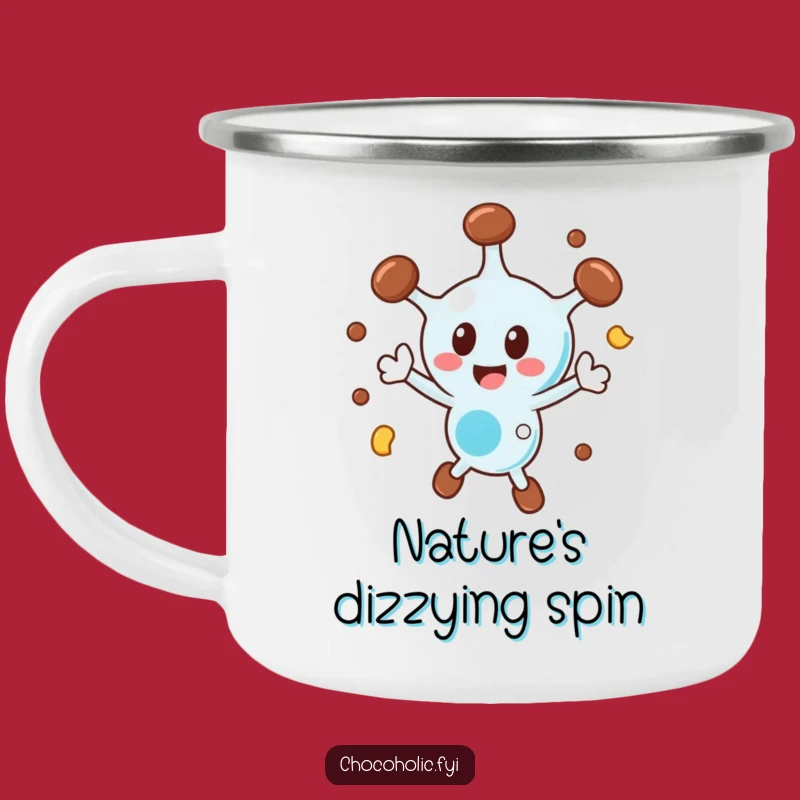 Funny Chocolate Molecule Camping Mug: Enjoy Drinks with Delightful Science Character