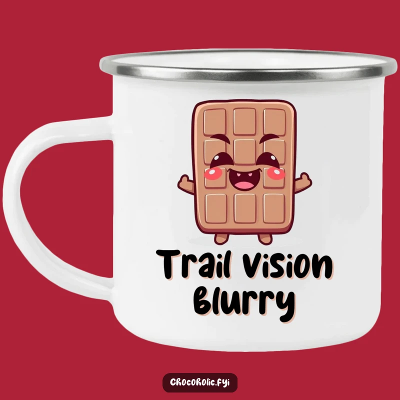 Funny Crossed-Eyes Chocolate Camping Mug - Giggly Campfire Sips!