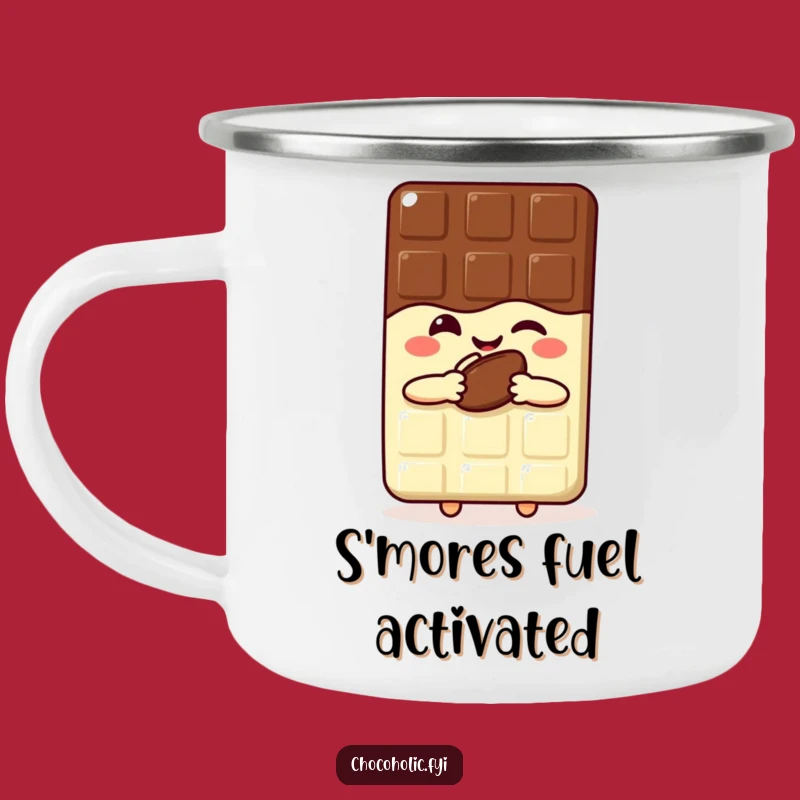 Funny Kawaii Chocolate Bar Enamel Mug - Outdoor Adventure Treat