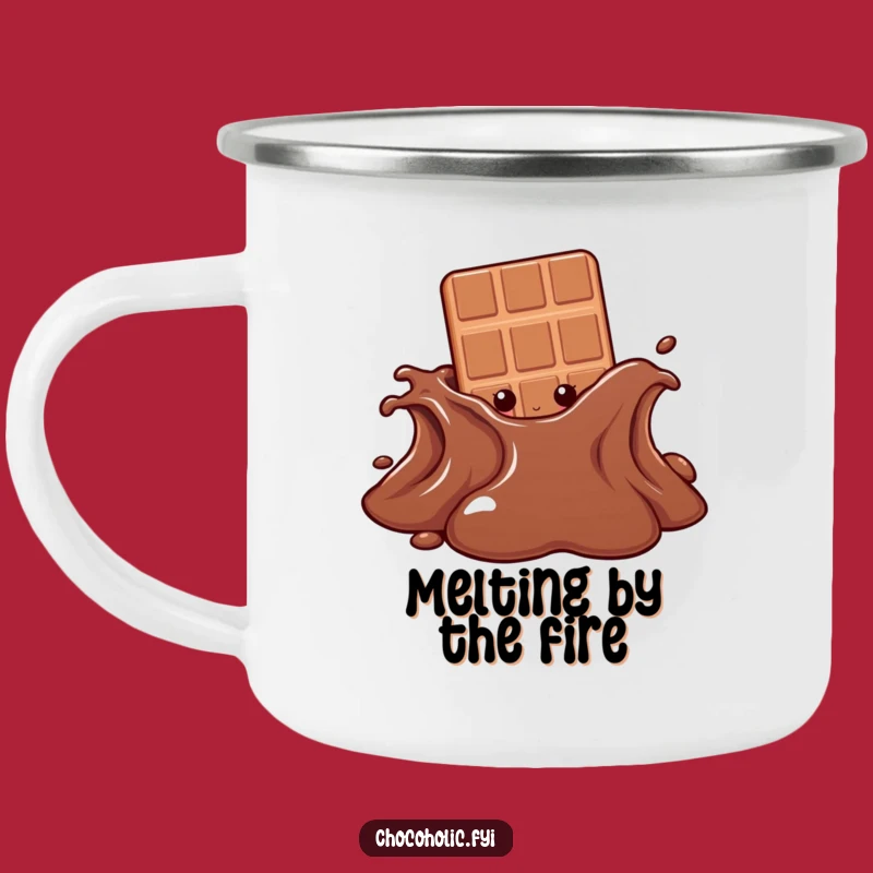 Funny Chocolate Puddle Peek Camping Mug - Durable Fun for Sweet Escapes