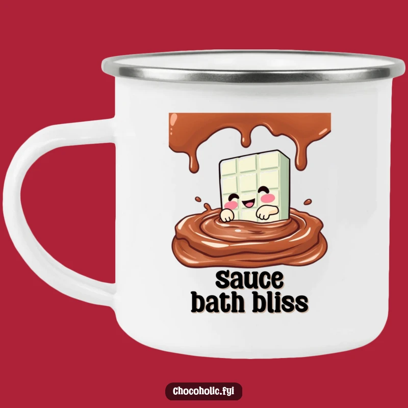 Funny Kawaii Chocolate Bar Camp Mug - Dive into Chocolate Adventure