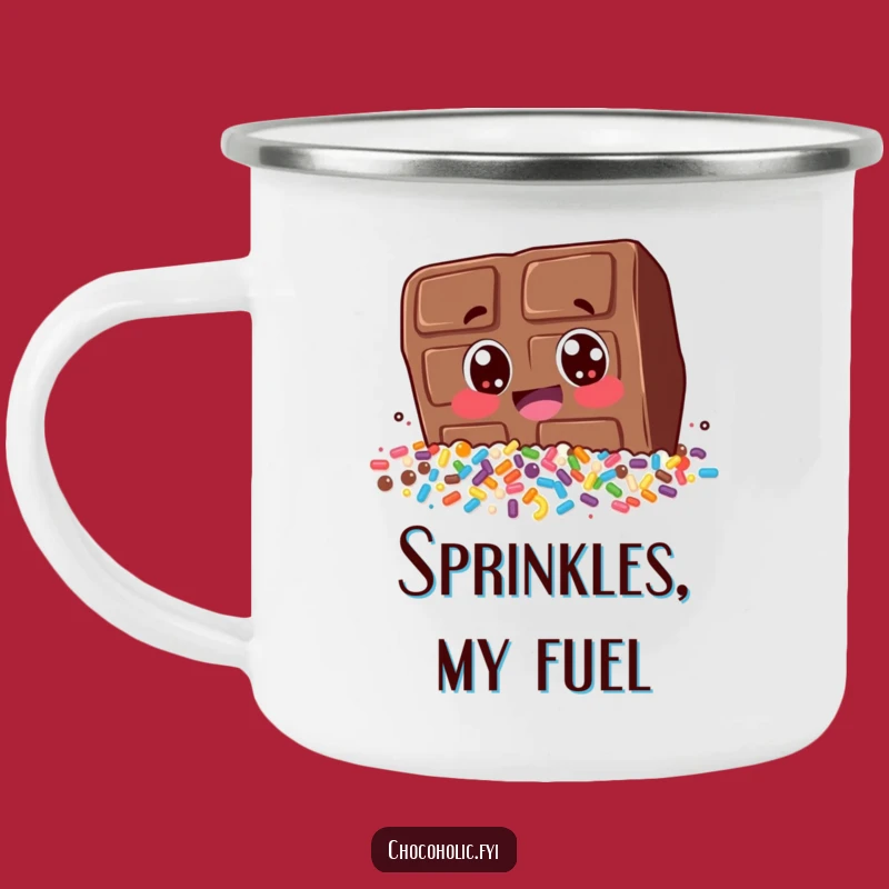Funny Chocolate Sprinkle Dive Camping Mug: Adventure Fuelled by Hilarious Chocolate Bar Fun