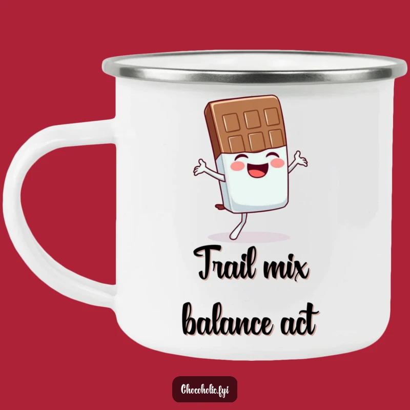 Funny Chocolate Bar Camping Mug: Wobbly Yogi's Outdoor Laughs