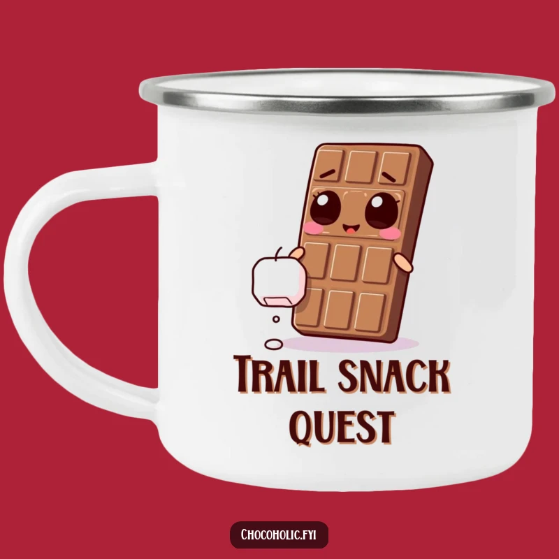 Funny Kawaii Chocolate Bar Camp Mug - Ecstatic Marshmallow Hunter