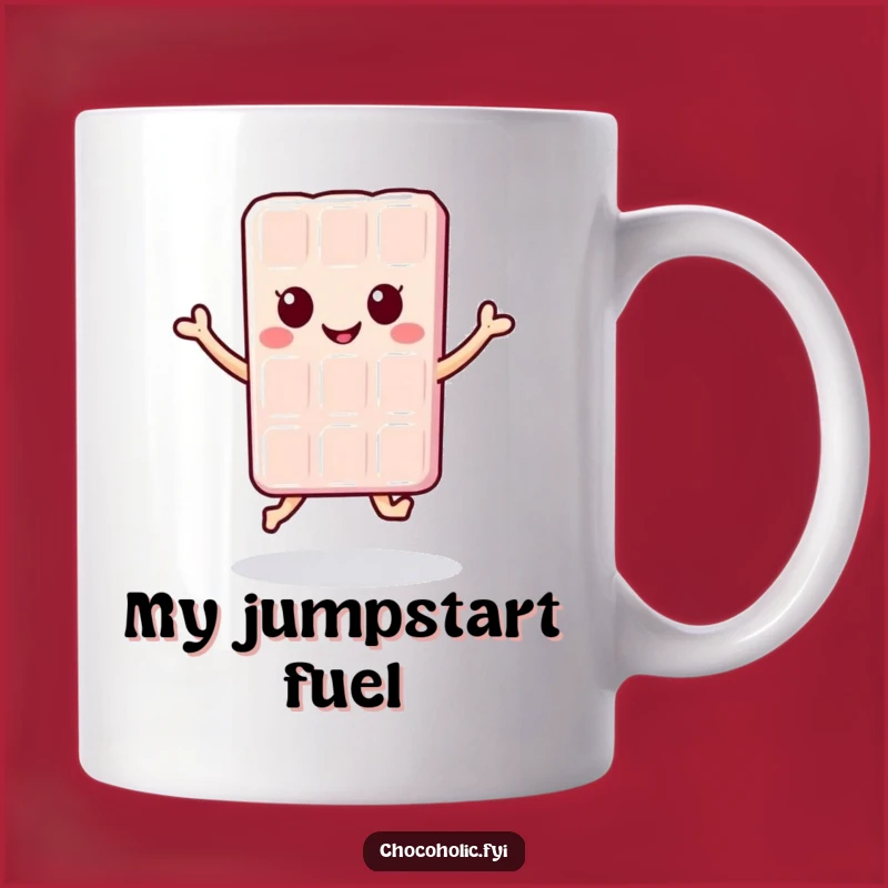 Funny Kawaii Chocolate Bar Jump Mug - Perfect Cute Character Gift