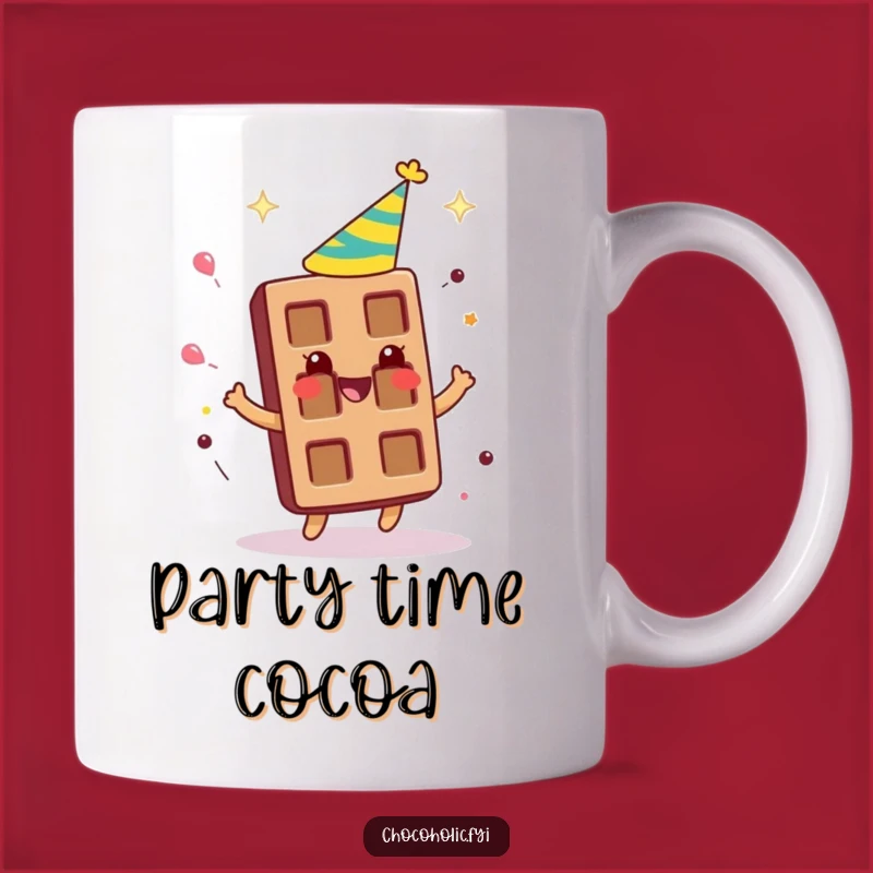 Funny Party Chocolate Bar Mug - Spinning Hat, Gleeful Treat Gift