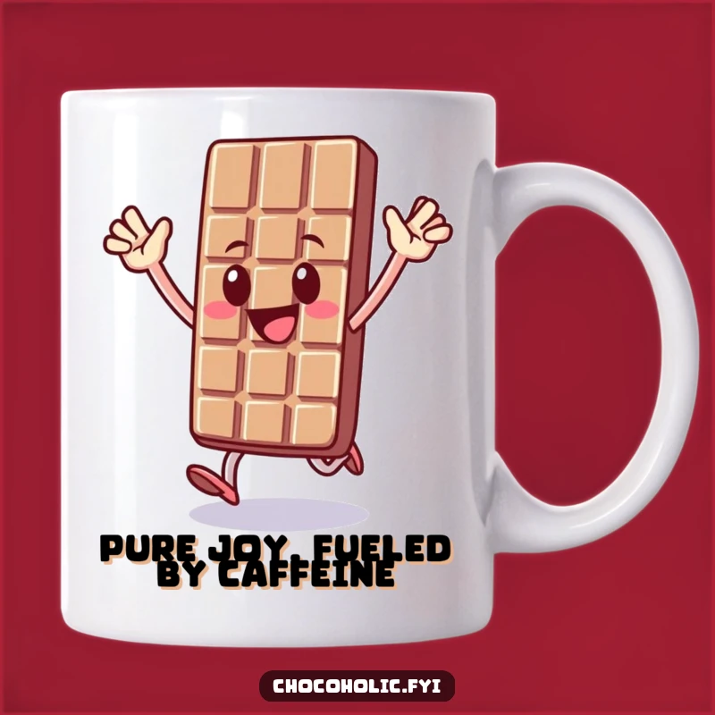 Funny Chocolate Bar Hop Mug - Joyful Character Gift for Sweet Treat Lovers