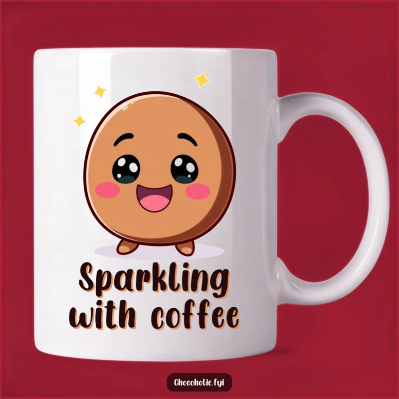 Funny Kawaii Chocolate Chip Mug - Excited Character Gift