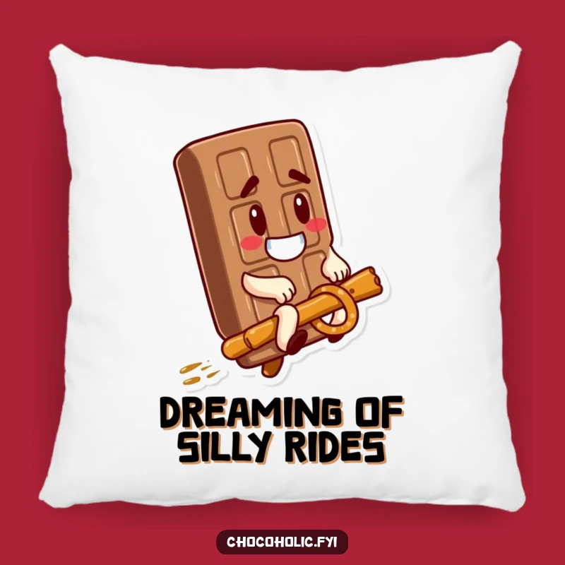Funny Chocolate Bar Pretzel Ride Pillow, Comfy and Hilarious Accent