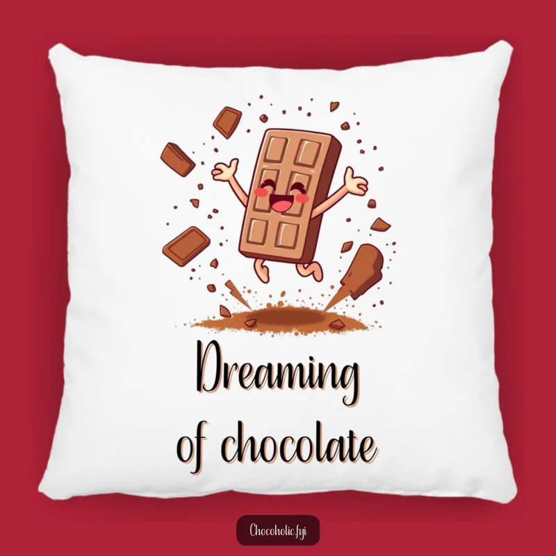 Funny Chocolate Bar Leaping Pillow - Comfy Cocoa Sprinkle Cushion