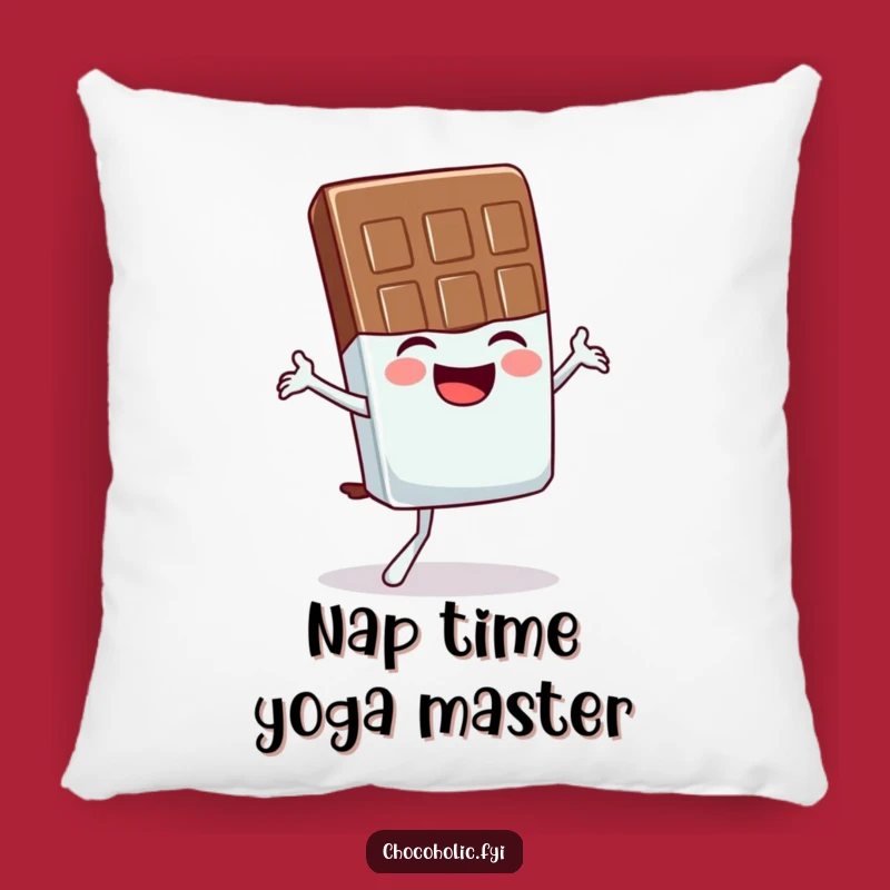 Funny Chocolate Bar Pillow: Giggling Yogi's Comfy Wobbly Pose