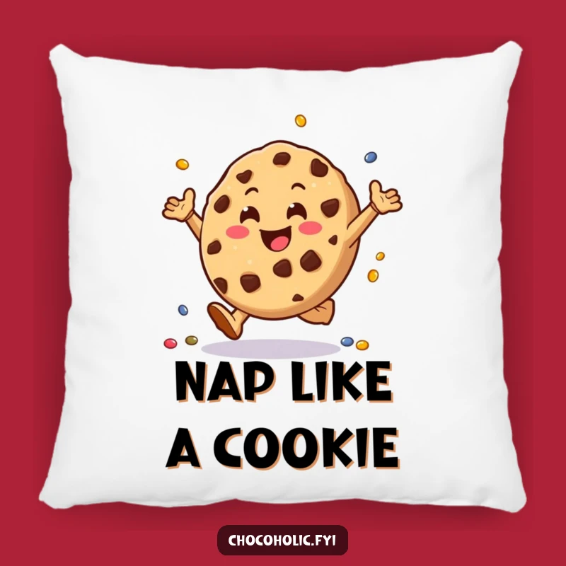 Funny Cookie Cartwheel Pillow: Cuddle Up with This Cheerful Candy Character!