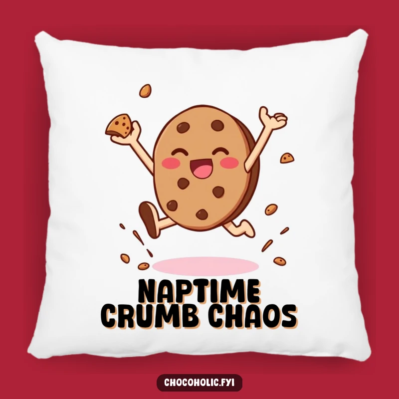 Funny Cookie Joy Pillow - Cozy Kawaii Comfort with a Leaping Chocolate Cookie