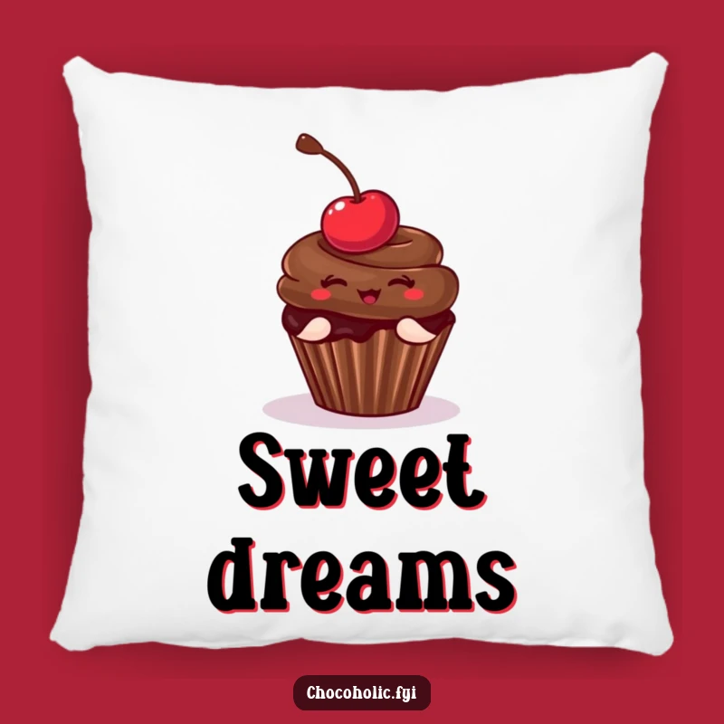 Funny Cupcake Cherry Pose Pillow: Cuddle Up with Sweetness and a Funny Gift