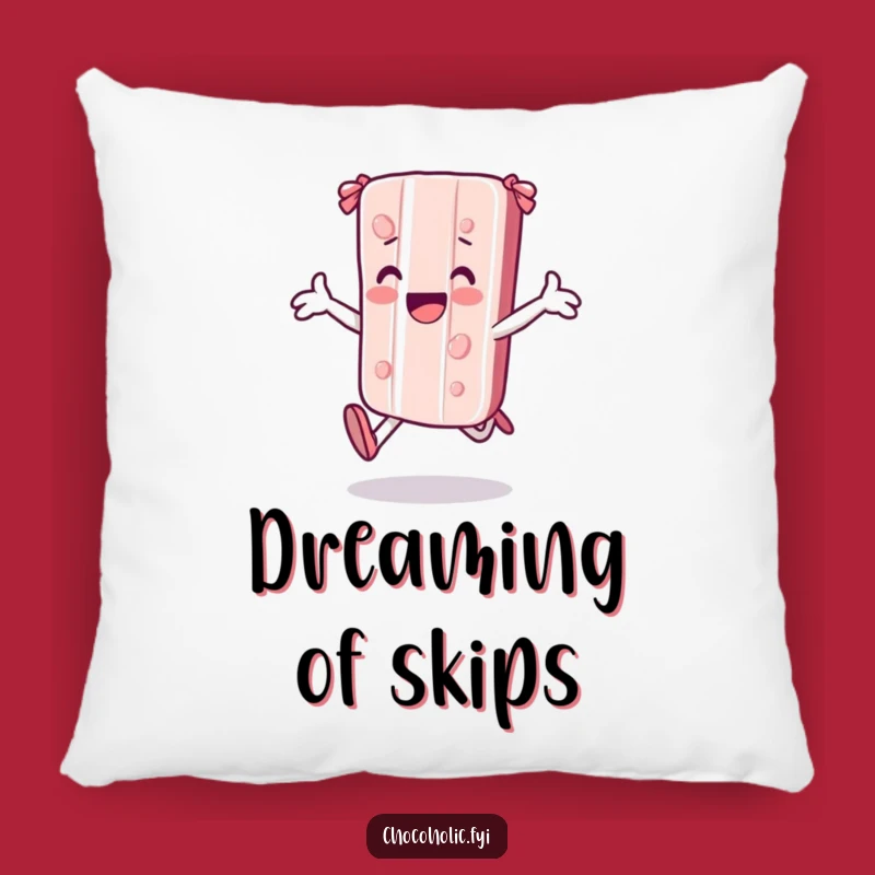 Funny Kawaii Candy Bar Skipping Pillow - Soft & Joyful Character Decor