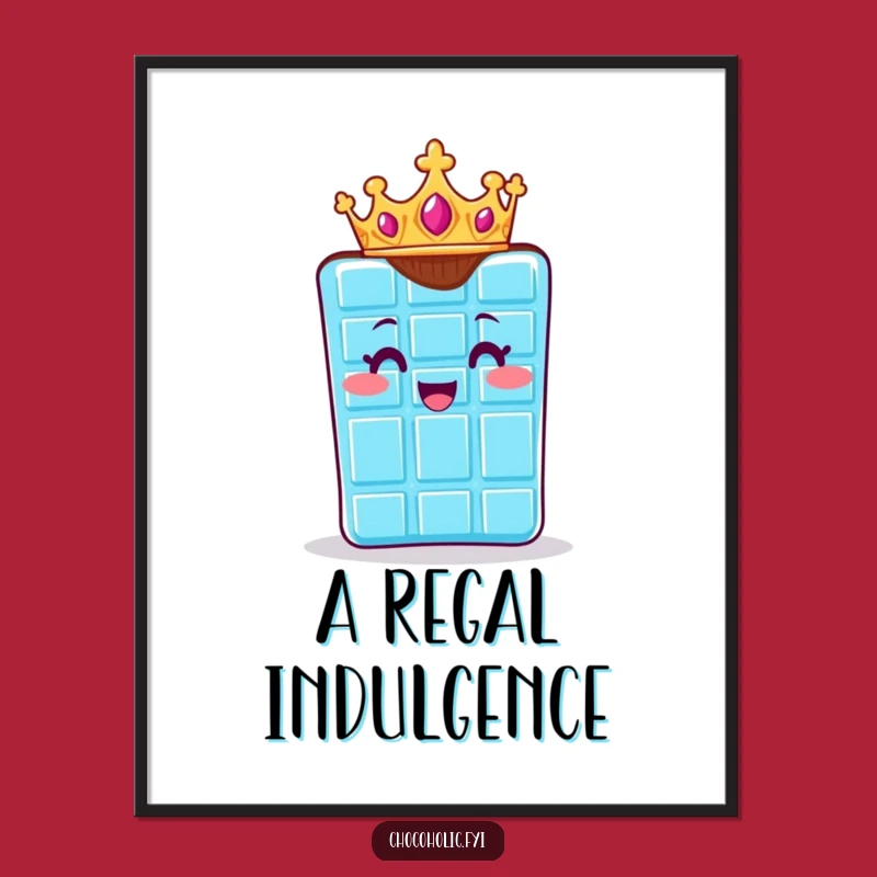 Funny Royal Chocolate Bar Digital Art: Regal Humor Print for Delighted Decor