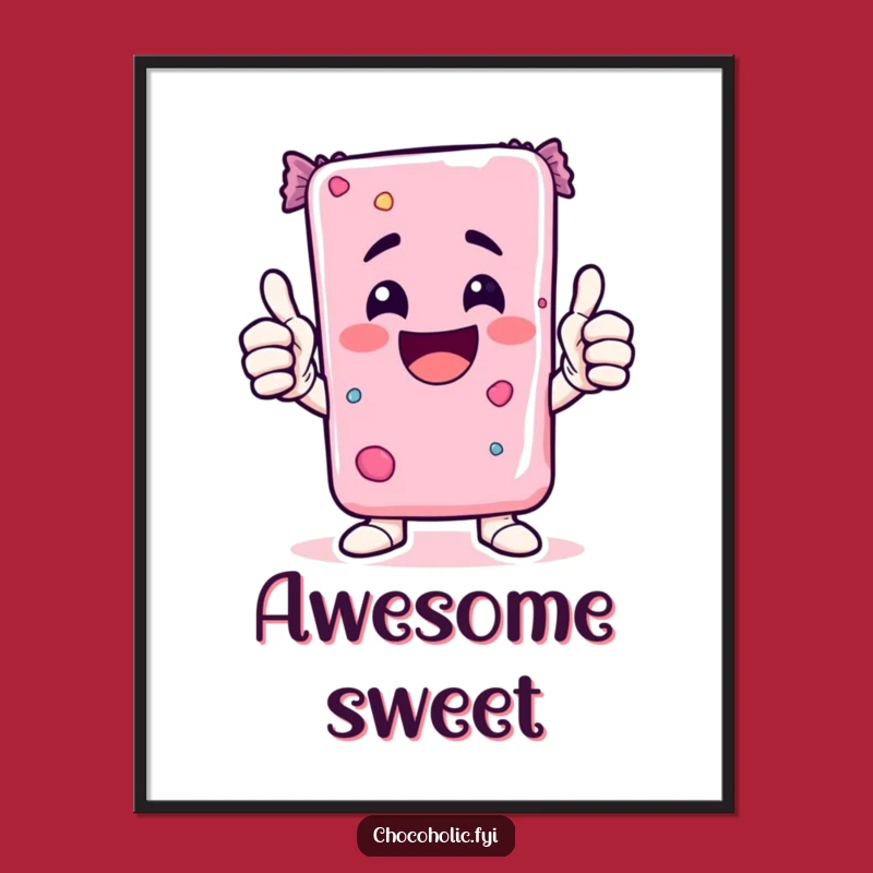 Funny Kawaii Candy Bar Art Print An Enthusiastic Decor Piece