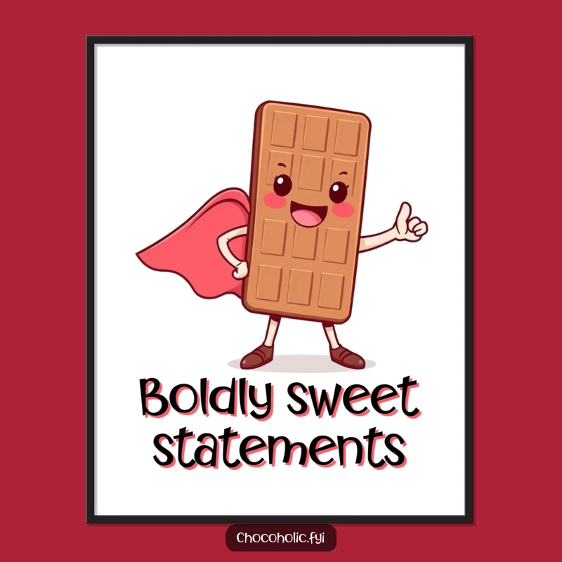 Funny Hero Chocolate Bar Digital Print - Brave & Cheerful Art for Instant Download