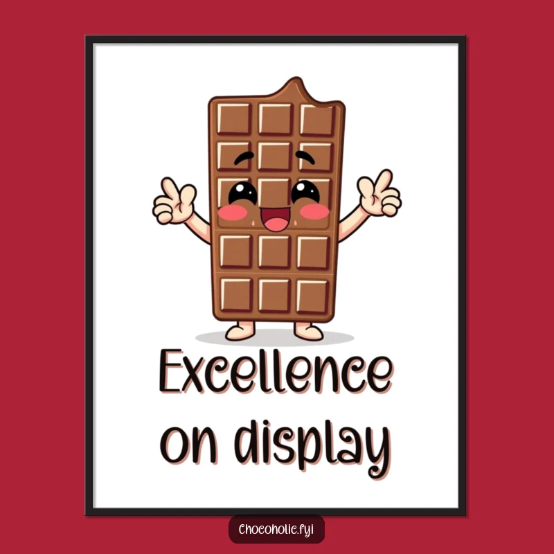 Funny Chocolate Bar Hero Digital Art Print - Instant Confident Decor for Walls