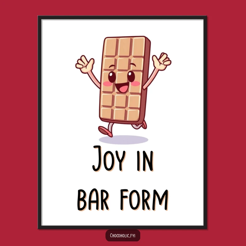 Funny Chocolate Bar Hop Digital Art Print - Instant Joyful Wall Decor for Any Space