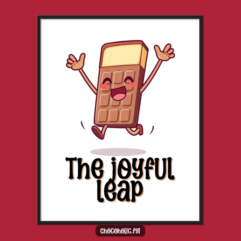 Funny Chocolate Bar Leap Digital Art: Instant Dramatic Decor with this Character Print