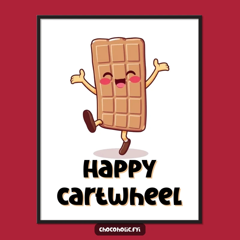 Funny Chocolate Cartwheel Digital Print: Instant Joy for Walls