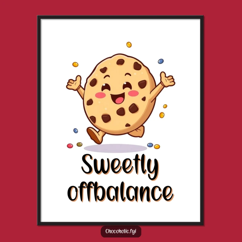 Funny Cookie Cartwheel Digital Print: Instant Joy with Candy Character Art!
