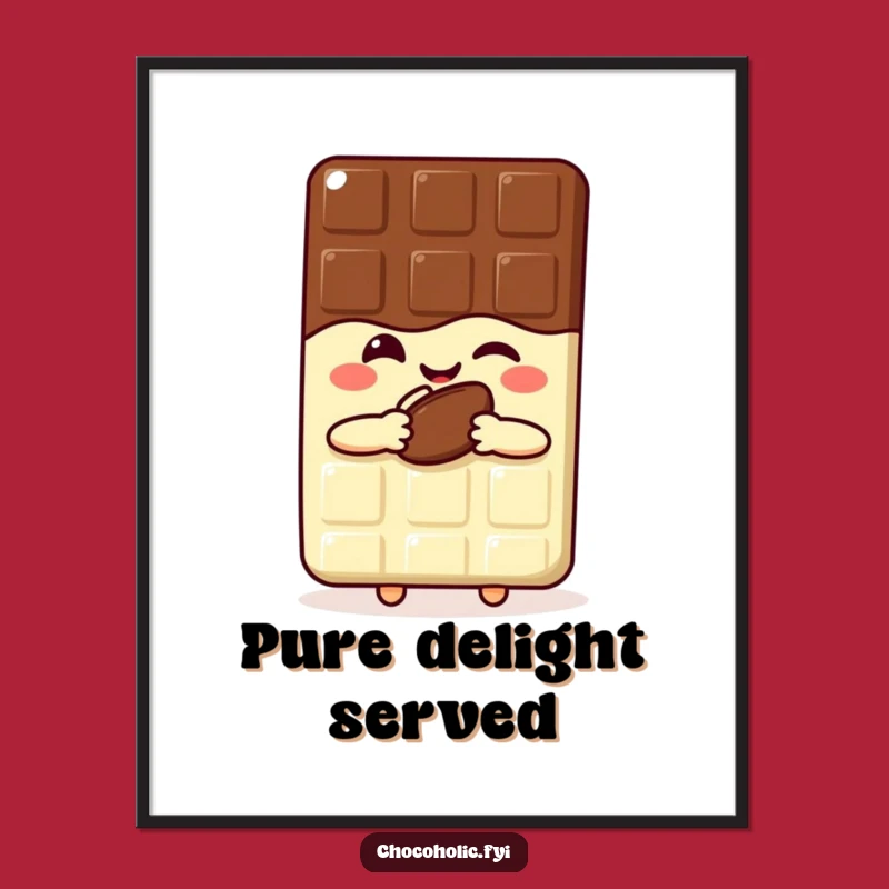 Funny Kawaii Chocolate Bar Digital Art - Instant Joyful Decor