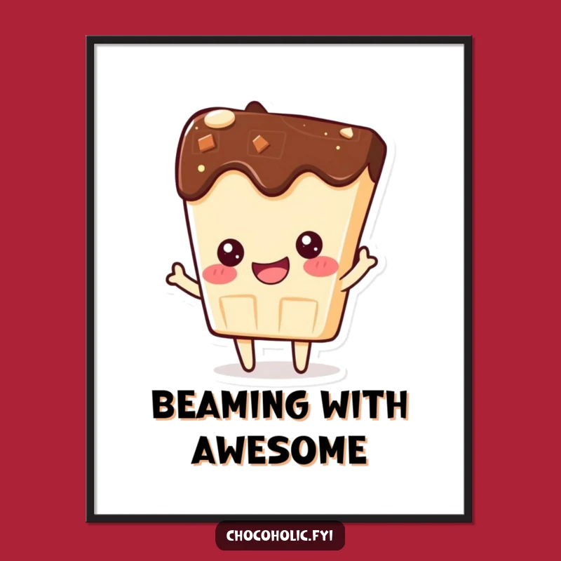 Funny Kawaii Chocolate Bar Digital Art - Instant Pride Decor, Unique Gift