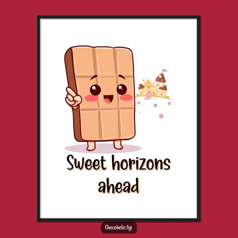 Funny Kawaii Chocolate Candy Land Digital Art: Instant Sweet Decor, Perfect Funny Gift Download