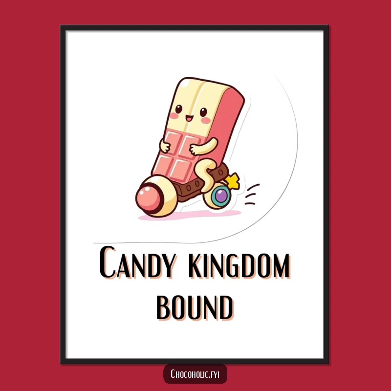 Funny Kawaii Chocolate Gumball Rider Digital Art: Instant Sweet Decor, Perfect Funny Gift Download