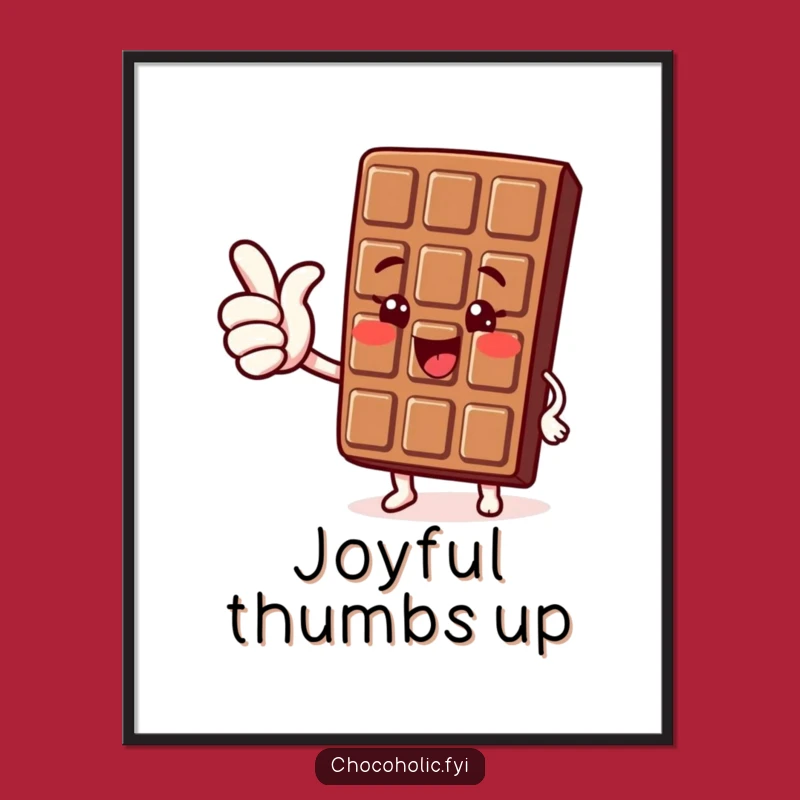 Funny Kawaii Chocolate Thumbs Up Digital Print: Instant Positivity for Your Walls