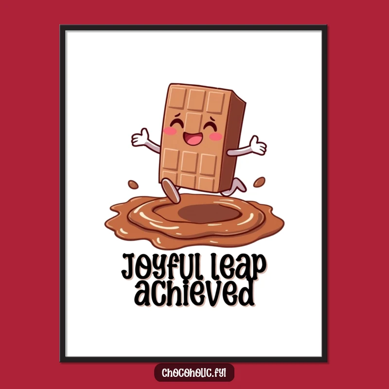 Funny Leap Chocolate Digital Art - High-Res Candy Character Print!