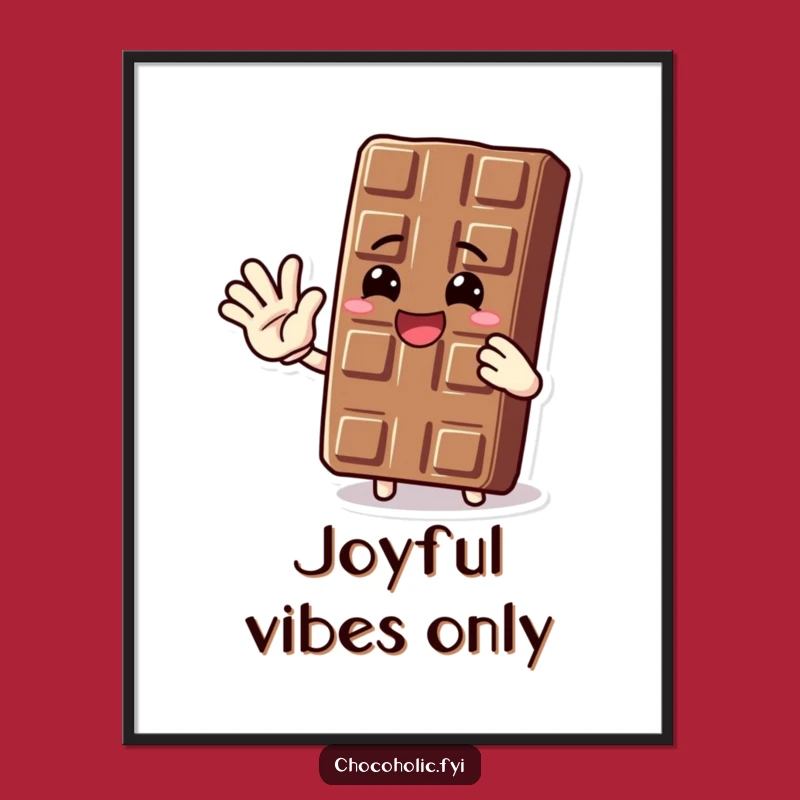 Funny Waving Chocolate Bar Digital Art: Instant Joyful Decor - A Sweet Gift