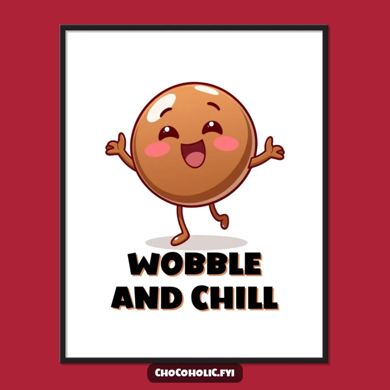 Funny Wobble Dance Chocolate Candy Digital Art, Hilarious Printable for Sweet Lovers