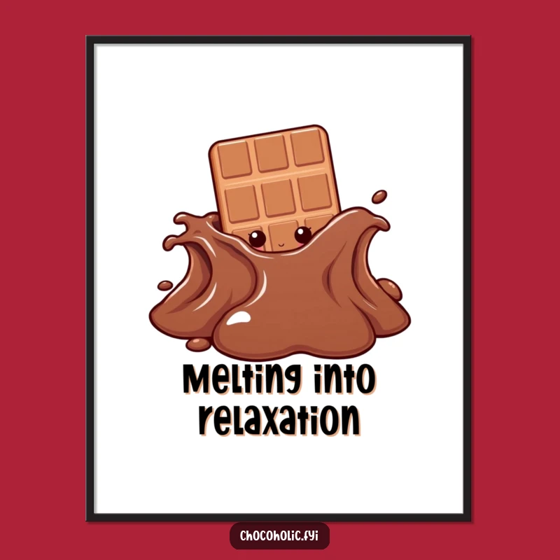 Funny Chocolate Puddle Peek Digital Art Print - Instant Playful Decor Creation