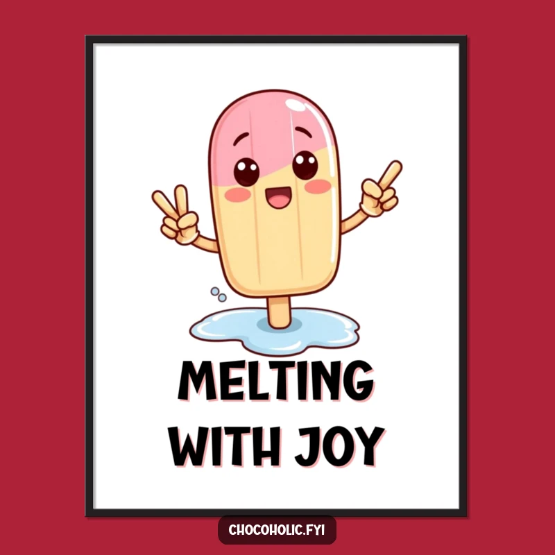 Funny Kawaii Popsicle Victory Digital Art: Instant Cool Decor for Happy Spaces