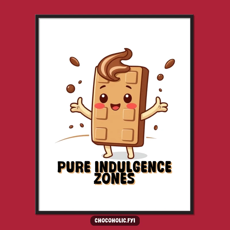 Funny Kawaii Chocolate Cloud Hug Digital Art: Instant Cozy Decor, Perfect Funny Gift Download