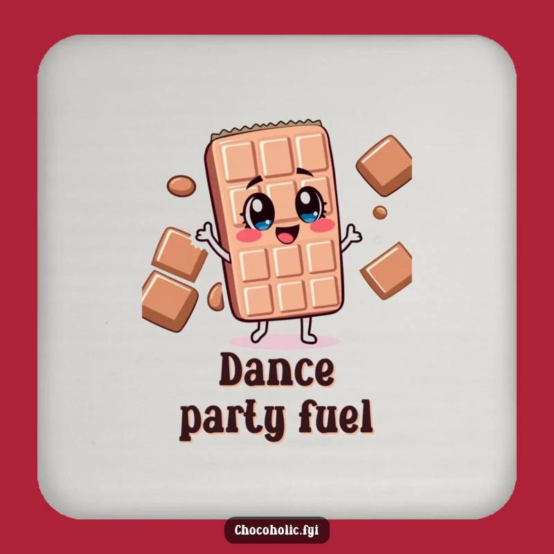 Funny Dancing Chocolate Bar Coaster - Silly Eyes, Joyful Protection