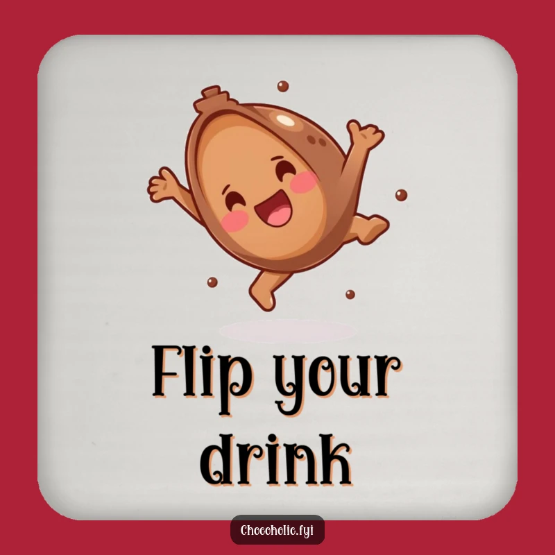 Funny Chocolate Truffle Somersault Coaster: Protect Surfaces with Joyful, Funny Gift Flair