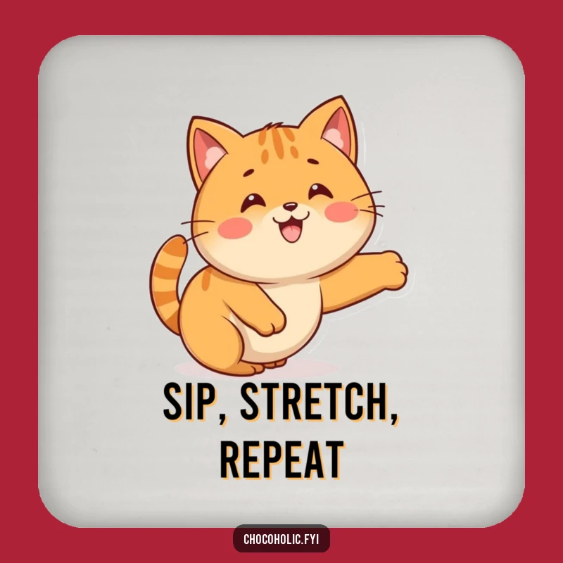 Funny Kawaii Caramel Cat Stretch Coasters: Protect Surfaces with Sweet, Stretchy Charm