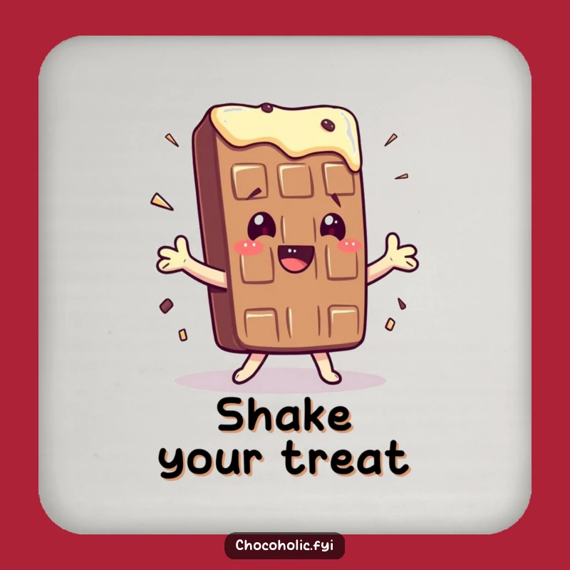 Funny Kawaii Chocolate Bar Shimmy Coaster - Protect Surfaces with Fun, Gift